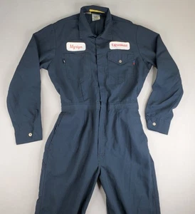 Workrite FR Coveralls Unisex Large R Navy Blue Flame Resistant Personalized READ - Picture 1 of 24