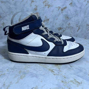 Nike Court Borough 2 Mid Youth Kids Size 3Y Shoes White Blue Athletic Sneakers - Picture 1 of 12