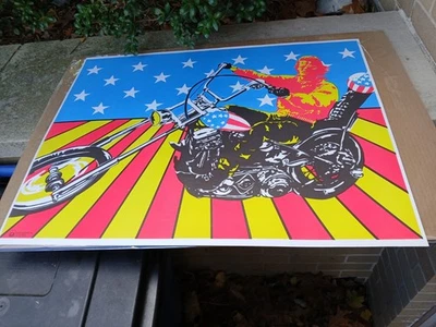 Vintage Easy Rider Peter Fonda Movie Blacklight Poster 1971 Mint Condition  - Image 1 of 4