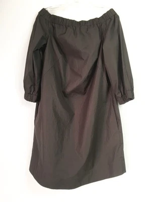 Vestido Akris Punto Mujer 12 Gris Oscuro Algodón Fuera del Hombro Bolsillos Cambiantes Foto 1 de 4