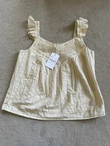 Wrap London Cream Blouse Strap Top Cotton Linen Women’s Size 12 BNWT RRP £129 - Picture 1 of 13