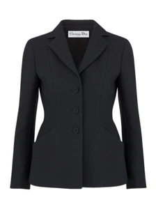 DIOR $5000 Black Montaigne Wool/Silk Jacket New & Authentic - Picture 1 of 2