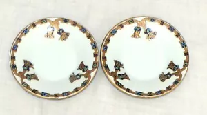 Capital Japan fine porcellana due piatti 4,3/8 pollici con disegno nappa corda oro - Foto 1 di 3