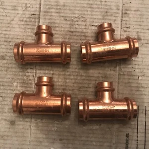 Lot Of 4 Streamline Viega NIBCO Tee Copper PF 04049 1 X 1 X 3/4" PRESS REDUCING - Picture 1 of 3