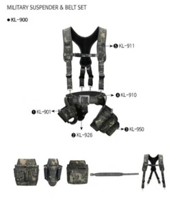 Kaya KL-900 Series Military Pouch bag Safety Belt X-Band Suspender & Belt set - Picture 1 of 3