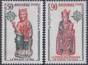 ADMINISTRACIÓN FRANCESA ANDORRA SC# 232-3 CPL MNH 1974 EUROPA PROBLEMA DE DISEÑO COMÚN - Imagen 1 de 1