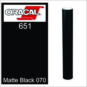 Oracal 651 12" X 10 ft Matte Black 070 Adhesive Vinyl Roll for Cutter Plotter
