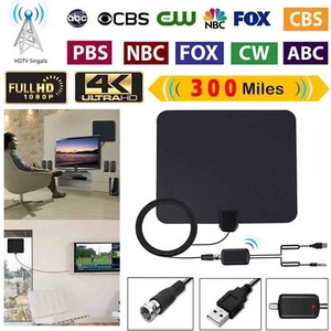 300 Miles Range HDTV Clear View Antenna Clearview Digital Flat 4K 1080P TV - Picture 1 of 11