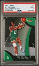 2007-08 Topps Finest Green Refractor /149 Bill Russell #44 HOF PSA 9 Celtics