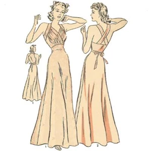 1930s Pattern, Night Gown, Lingerie, Pinup - Bust=30" (76.2 cm) - Picture 1 of 5