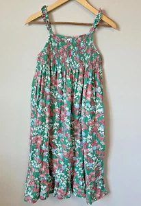 Joules Maxi Sun Dress Girls Sz 11-12 Tank Ruffle Beach Cotton Green Floral Rare - Bild 1 von 11