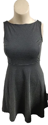 Vestido elástico MERONA para mujer look retro sin mangas negro blanco punto talla S #XO Foto 1 de 4