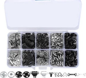 100‑Pack Metal Hooks & Eyes Closure Set Copper for Bras Dresses DIY Sewing - Picture 1 of 6