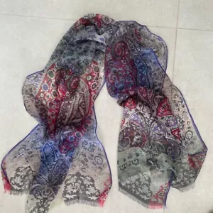 Etro Vintage Silk Scarf Paisley Leaf Design - Present, Gift, Scarf, A11 - Picture 1 of 3