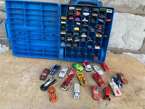 Hot Wheels 63 Piece Vintage Collectible Toy Car Die Cast With Rolling Carry Case - Picture 1 of 23