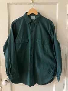 Vintage 50s/60s Sears Dark Green Work Shirt Hercules Mountain Cloth 100% Cotton - Picture 1 of 13