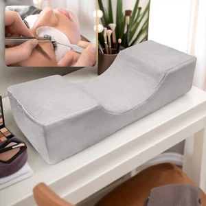 Gebogenes Memory-Schaum-Kissen für Wimperntechniker, Flanellbezug & Nackenstütze - Bild 1 von 7