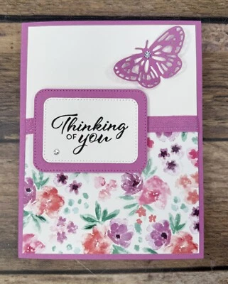 Kit de tarjetas Stampin Up - Thinking of you & Hello Floral Bloom Impressions - 4 tarjetas Foto 1 de 3