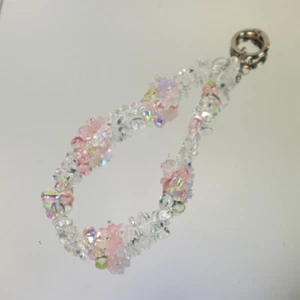 Cute Cartoon Flower Beaded Phone Charm Chain Strap Cellphone Lanyard Keychai _yi - Zdjęcie 1 z 7