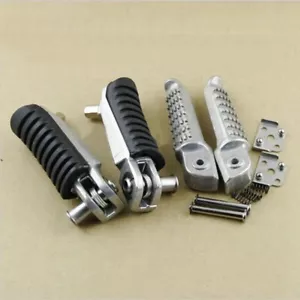 Front Footrests Foot pegs For Kawasaki KLE650 KLZ1000 Versys 2007-2015 ZR1100 - Picture 1 of 14