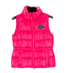 Abercrombie & Fitch Puffer Vest Girl XL Pink Stand-Up Collar Down Feather - Picture 1 of 15