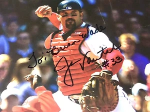 JASON VARITEK fr. BOSTON RED SOX MLB catcher auto autograph baseball GLOBE photo - Picture 1 of 5