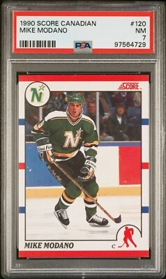 1990 Score Canadian #120 Mike Modano PSA 7 - Image 1 of 2