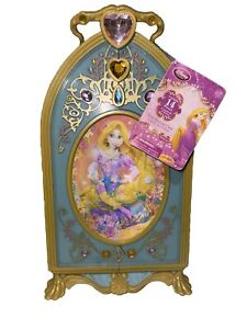 Disney Rapunzel Tangled Blue & Gold Glitter Gems Jewelry Box Wardrobe Chest Toy
