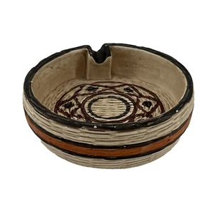 MCM Italian Ceramic Rosenthal Netter Ashtray Star Orange Brown Cream 6” Chip - Picture 1 of 9