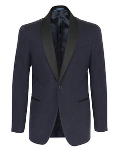 NWT EIDOS by ISAIA TUXEDO JACKET blue wool cashmere shawl luxury Italy 50 - Picture 1 of 4