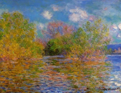 Impresión en lienzo Claude Monet Seine cerca de Giverny Giclee 8x10 pintura arte de pared decoración Foto 1 de 2