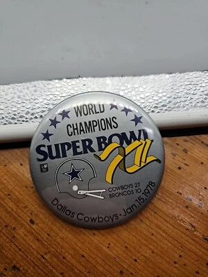 NFL Super Bowl XII 1979 Cowboys  Pin WinCraft 3.5" Button Fan USA Vtg - Image 1 of 3