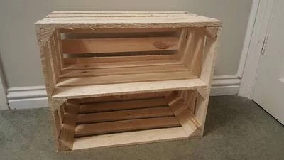 SHOE RACK - EUROPEAN VINTAGE WOODEN APPLE BOX FRUIT CRATE RUSTIC SHABBY CHIC  - Image 1 of 4