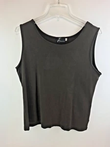 Fenini Womens  Large Tank Top Brown Sleeveless Round Neck Lightweight Cotton USA - Picture 1 of 4