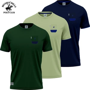 T Shirt manica corta uomo con taschino POLO CLUB BEVERLY HILLS S M L XL XXL 3XL