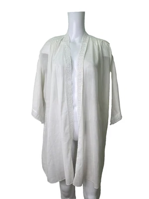 Wear About Cotton Kaftan Cover Up Size L Womens EU 44 Vintage White Beachwear - Image 1 of 4