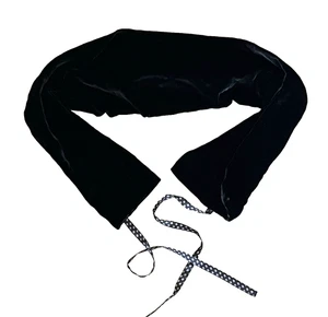 SOFT SURROUNDINGS BLACK SILK VELVET RECTANGULAR TIE WOMEN'S NECK SCARF - Picture 1 of 2