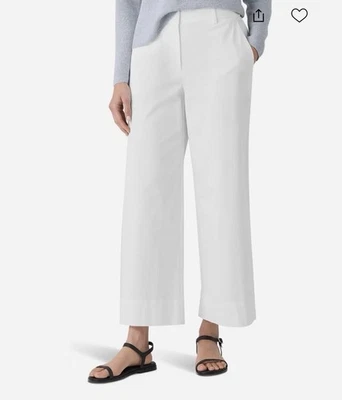 Eileen Fisher White Wide Ankle Pant Size Large Petite NWT $198 Capsule Preppy - Image 1 of 4