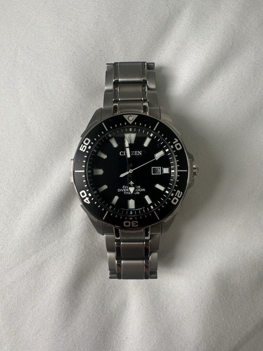 西铁城光动能钛合金潜水员腕表| eBay 西铁城光动能钛合金潜水员腕表| eBay