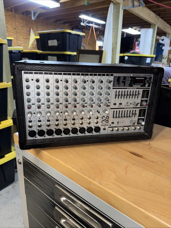 Behringer Europower PMX2000 2x250watt Powered Audio Mixer Works No Power Cord - Image 1 of 4