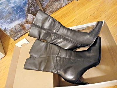 Nine West Bota Bip Cuero Medio Pantorrilla Negro Talla 8m Foto 1 de 4