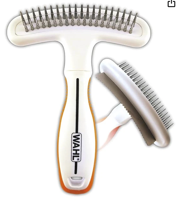 Rastrillo para mascotas Wahl 858424 2 en 1 doble fila con hoja de desprendimiento de pelo para perro Foto 1 de 1