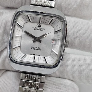Vintage Rare Electrowa Mens Wrist Watch 21 Jewels Automatic Date Swiss  Ergolz - Picture 1 of 9