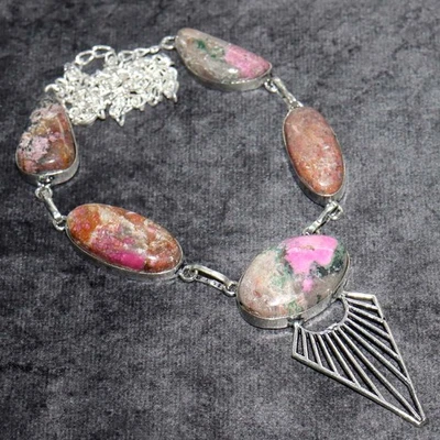 925 Silver Plated Classy Cobalt Calcite Necklace Jewelry Size 20" GW - Image 1 of 3