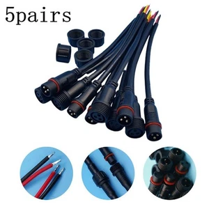 5* Paire 2/3 Broches 22AWG Fil LED Mâle et Femelle Câble Connecteur Étanche 4mm - Photo 1/22