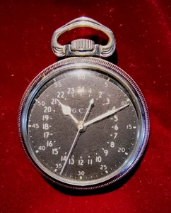 WWII MILITARY POCKET WATCH G.C.T. HAMILTON WORKING . - Picture 1 of 10