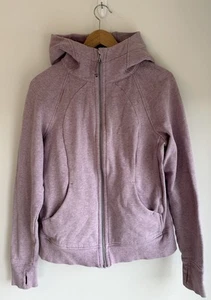 Lululemon 10 Light Heather Purple Scuba Full-Zip Hoodie Pockets Thumb Holes EUC - Picture 1 of 5