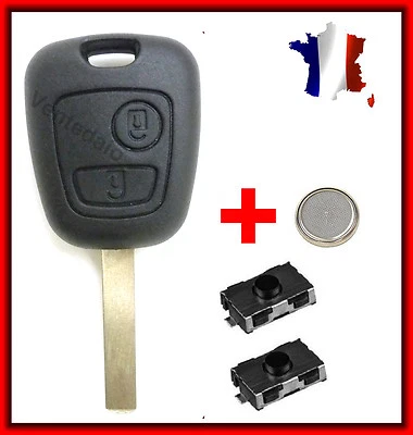 Coque PLIP Clé Télécommande TOYOTA AYGO + 2 Switch Bouton + Lame + Pile Offerte+