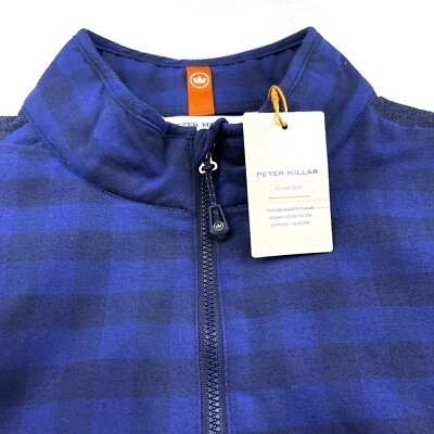 Peter Millar Crown Sport Fuse Elite Flannel Hybrid Vest Navy Large $220 - Image 1 of 4