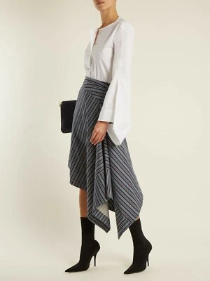 Designer Palmer Harding midi draped-front striped skirt £305 UK 8 - Image 1 of 4